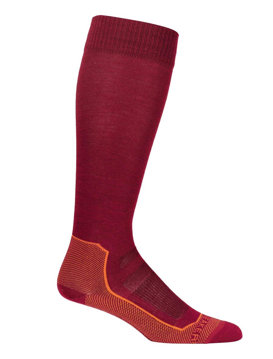 Cherry / Clove Icebreaker Merino Ski+ Ultralight Over the Calf Women's Socks | AU 1441TCEV